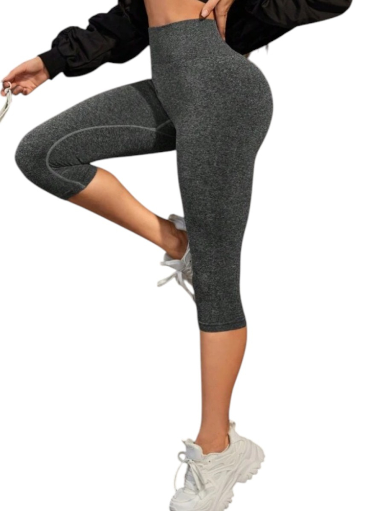 Colanti sport dama 3/4 capri, talie inalta, fitness si yoga, material elastic [5]