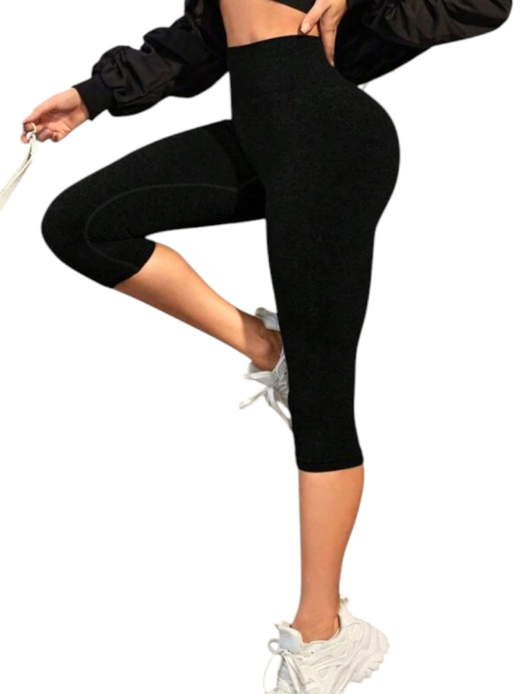 Colanti sport dama 3/4 capri, talie inalta, fitness si yoga, material elastic [5]