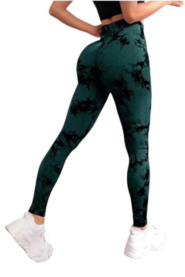 colanti-sport-yoga-basic-cu-talie-inalta-si-model-tie-dye-verde-marime-s [3]