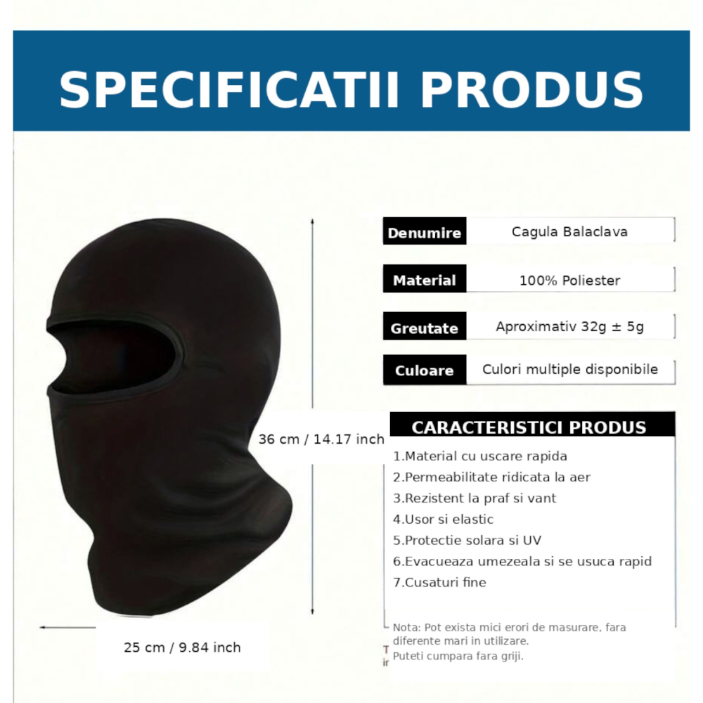 Masca Balaclava Unisex pentru Schi si Motocicleta [3]