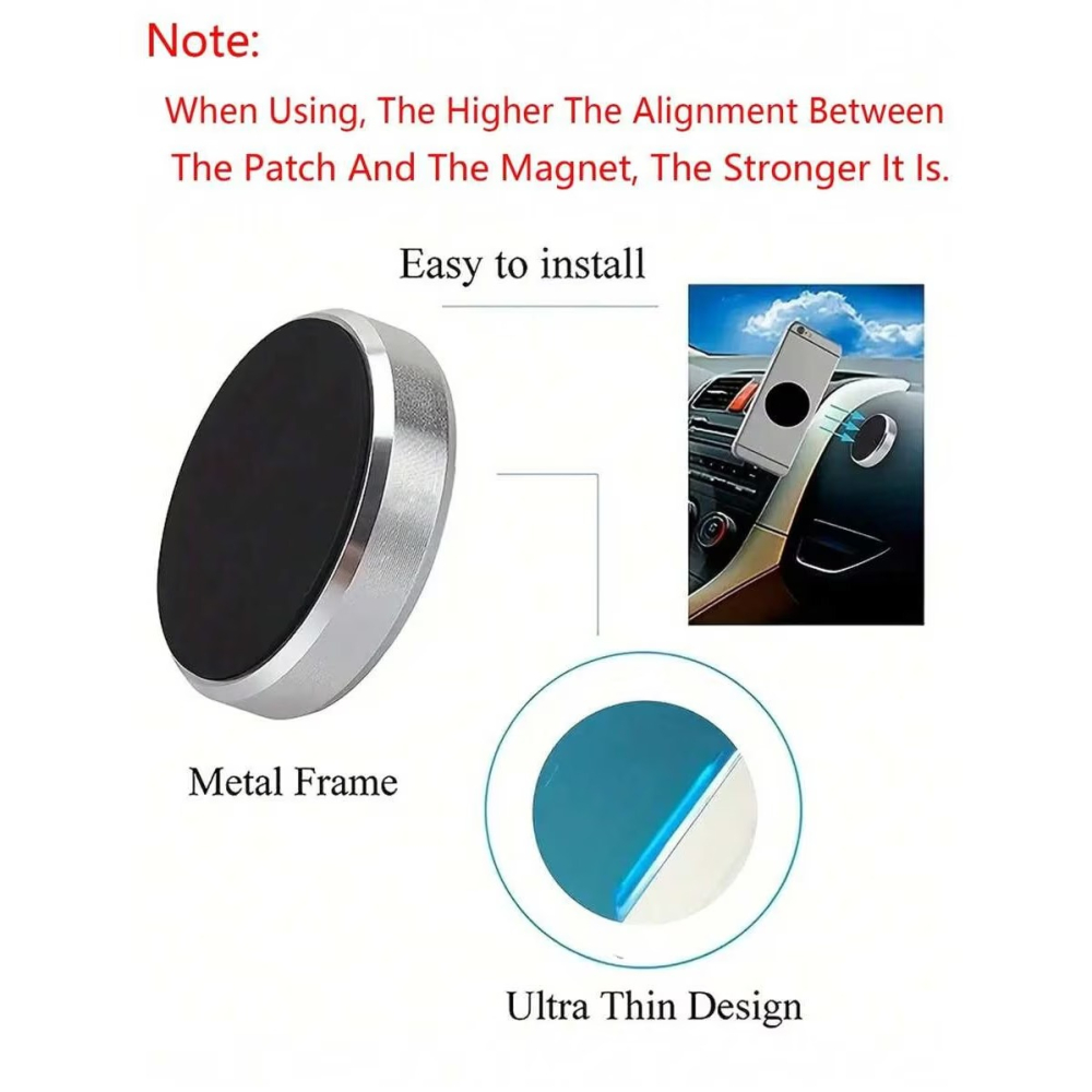 Mini suport magnetic auto pentru telefon - Gri [4]