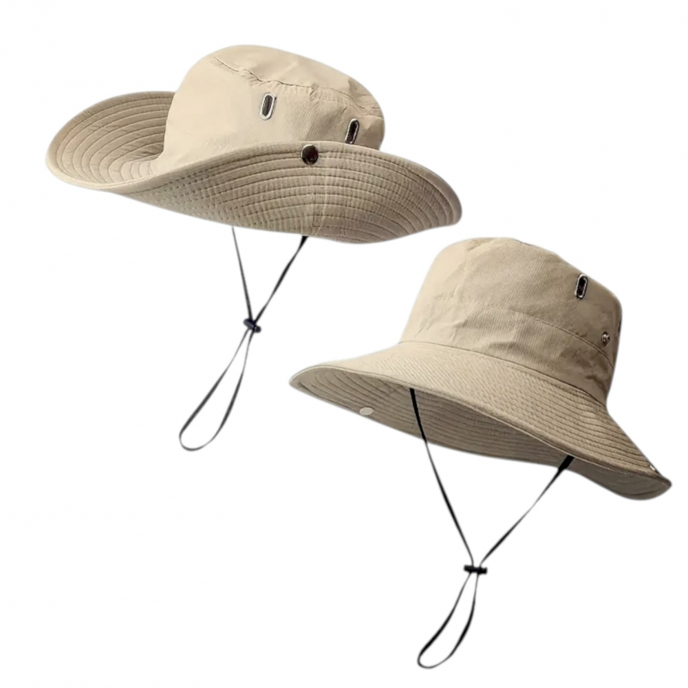 Palarie unisex bor mare 2-in-1, pliabila, protectie UV si vant, ajustabila [2]