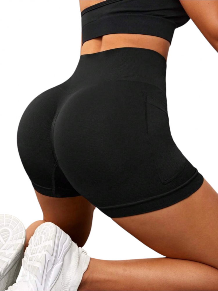 pantaloni-scurti-sport-dama-talie-inalta-negru [5]