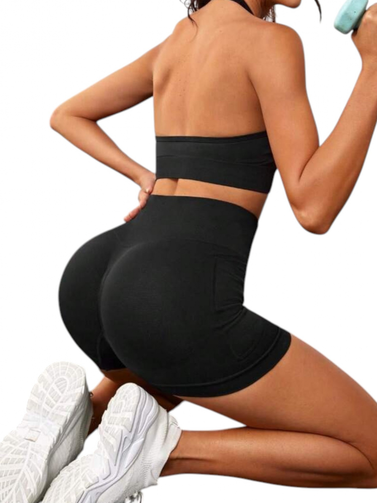 pantaloni-scurti-sport-dama-talie-inalta-negru [2]