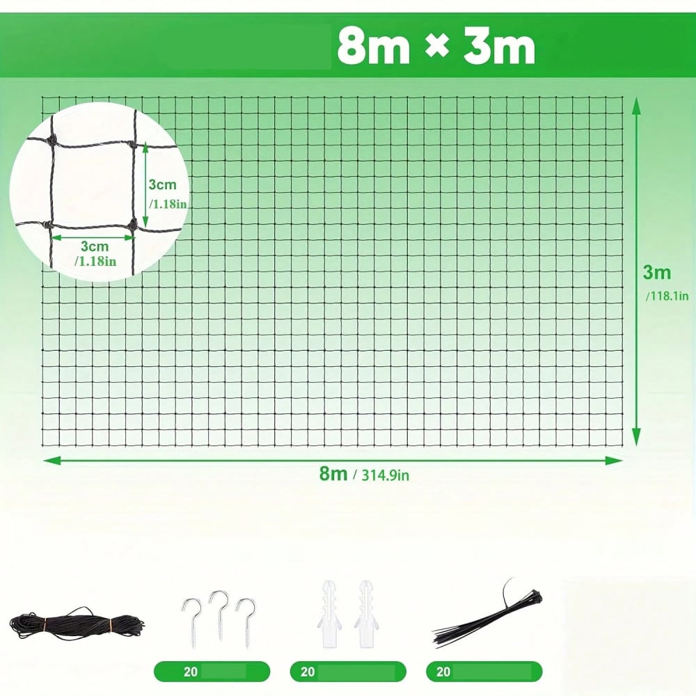 Plasa protectie pisici pentru balcon si fereastra, rezistenta UV, kit complet montaj, Negru, 3m x 8m [3]