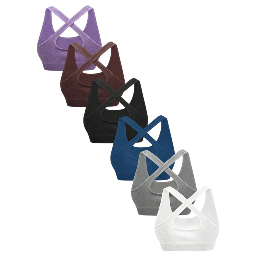 Bustiera sport fara spate Criss Cross din material elastic [2]