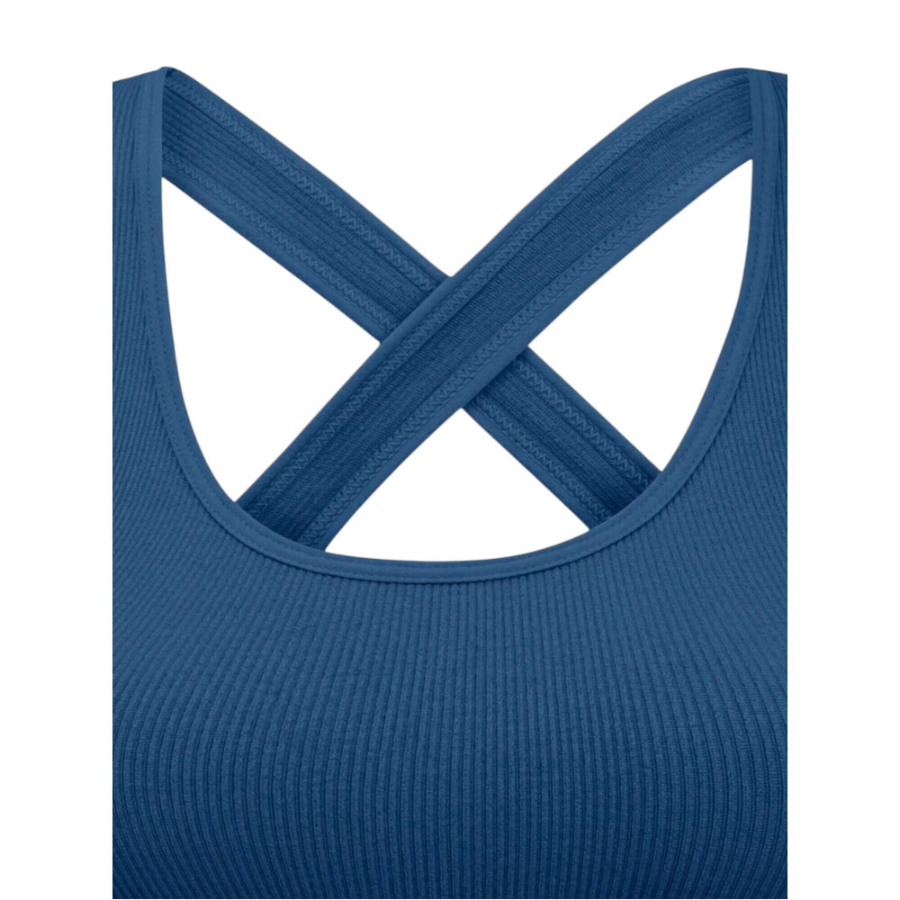 Bustiera sport fara spate Criss Cross din material elastic [8]