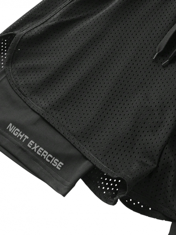 Set sport barbati 2 piese maiou si pantaloni scurti dubli respirabili [5]