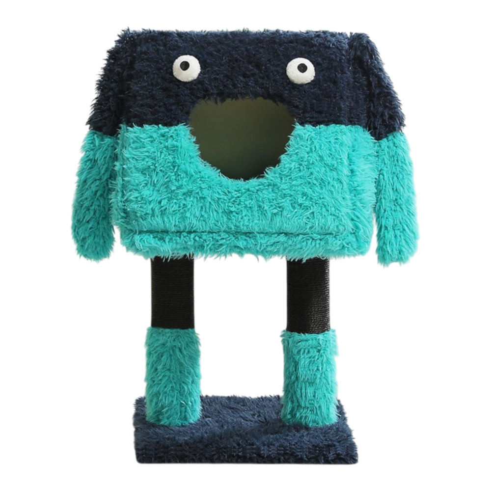 Turn de joaca pentru pisici 2 in 1 cu casuta detasabila si stalpi din sisal – design desen animat [10]