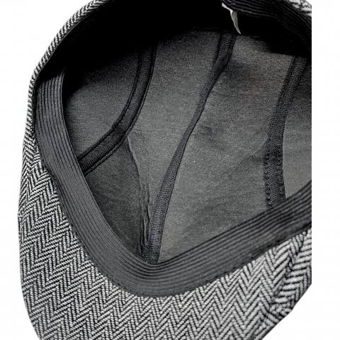 Bereta barbati cu model herringbone si captuseala moale, stil retro britanic [7]