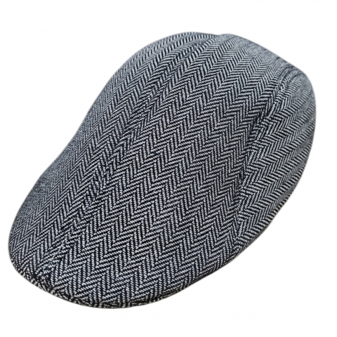 Bereta barbati cu model herringbone si captuseala moale, stil retro britanic [3]