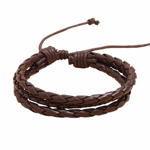 bratara-impletita-din-piele-manseta-reglabila-cu-design-bohemian-maro [1]