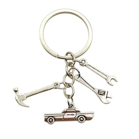 Brelocuri - breloc-multifunctional-din-metal-cu-surubelnita-ciocan-si-cheie-cadou-elegant-pe