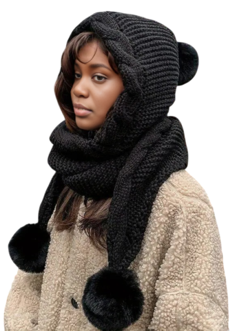 Caciula tricotata dama cu fular [3]