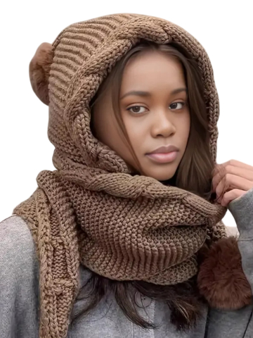 Caciula tricotata dama cu fular [1]