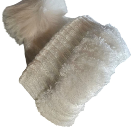 Caciula tricotata groasa cu pompon, imblanita pe interior, stil casual de iarna - Alb [1]