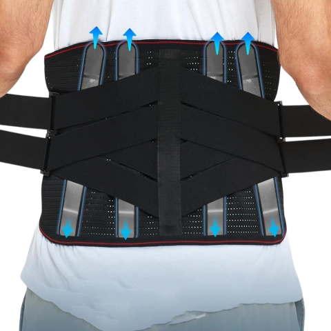 ACCESORII SPORTIVE - Centura lombara ergonomica premium cu tije metalice si ABS – sustinere avansata pentru spate