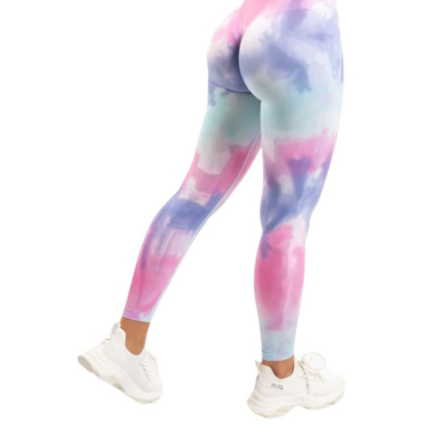 Pantaloni sport dama - colanti-multicolor-cu-push-up-mov-rosu-marime-m