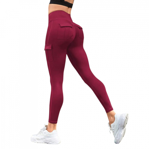 Colanti - colanti-sport-cu-multiple-buzunare-si-talie-inalta-rosu-marime-m