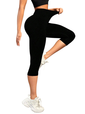 Colanti sport dama 3/4 capri, talie inalta, fitness si yoga, material elastic [2]