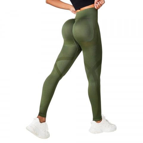 Colanti - colanti-sport-eleganti-talie-inalta-si-efect-push-up-verde-marime-s