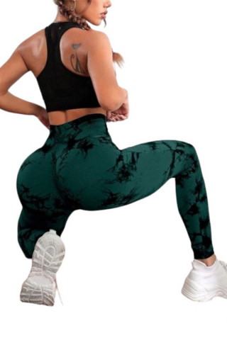 colanti-sport-yoga-basic-cu-talie-inalta-si-model-tie-dye-verde-marime-s [3]