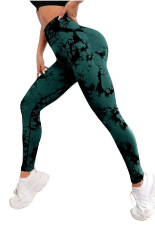 colanti-sport-yoga-basic-cu-talie-inalta-si-model-tie-dye-verde-marime-s [0]