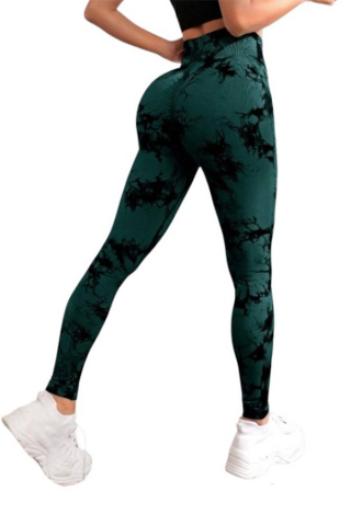 colanti-sport-yoga-basic-cu-talie-inalta-si-model-tie-dye-verde-marime-s [4]