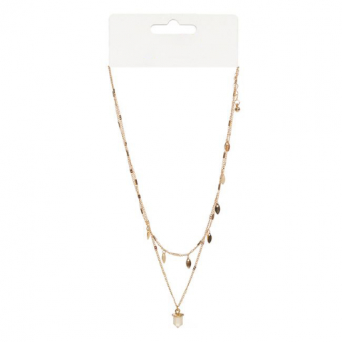 Bijuterii dama - colier-dama-cu-lant-dublu-pandantiv-cristal