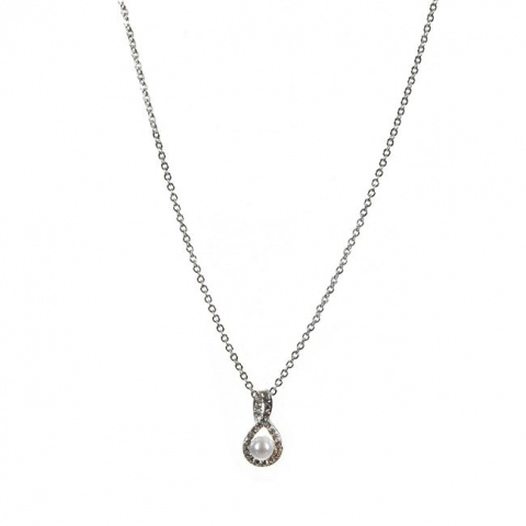 Bijuterii dama - colier-dama-cu-perla-strass-argintiu