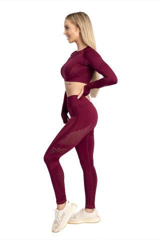 Echipament sport / Compleuri - compleu-fitness-2-piese-cu-respirabilitate-sporita-visiniu-marime-l