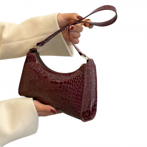 geanta-baguette-mica-cu-imprimeu-crocodil-lucios-visiniu [2]