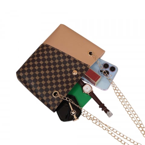 geanta-mini-casual-cu-lant-auriu-design-elegant-bej-maro [3]