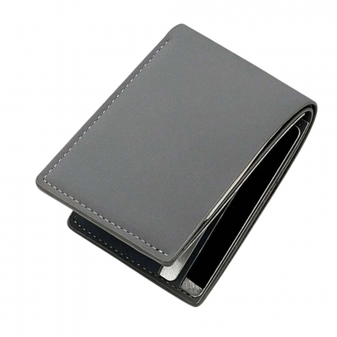 Portofele barbati - mini-portofel-compact-pentru-barbati-ultra-subtire-casual-piele-pu-gri