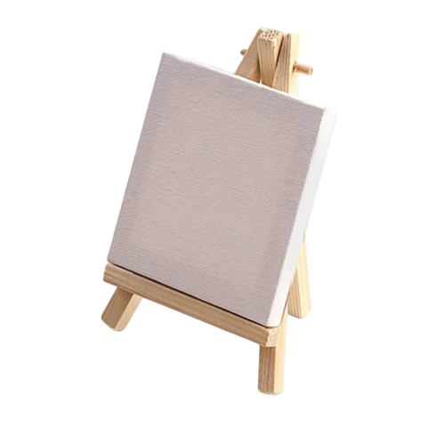 Set mini sevalet din lemn cu panza 10x10 cm pentru pictura si decor [1]