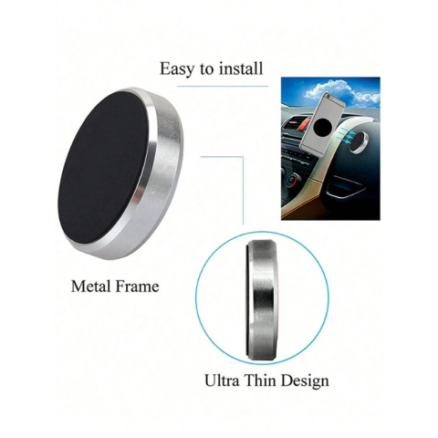 Mini suport magnetic auto pentru telefon - Gri [4]