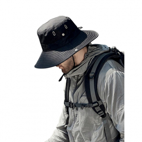 Palarie unisex bor mare 2-in-1, pliabila, protectie UV si vant, ajustabila [4]