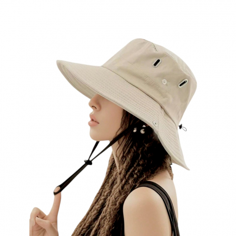 Palarie unisex bor mare 2-in-1, pliabila, protectie UV si vant, ajustabila [4]