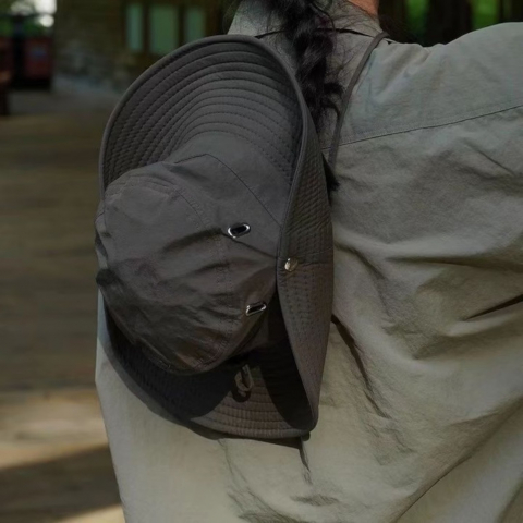 Palarie unisex bor mare 2-in-1, pliabila, protectie UV si vant, ajustabila [6]