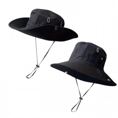 Palarie unisex bor mare 2-in-1, pliabila, protectie UV si vant, ajustabila [1]