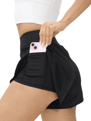 Colanti - pantaloni-sport-2in1-fusta-dubli-dama-negru