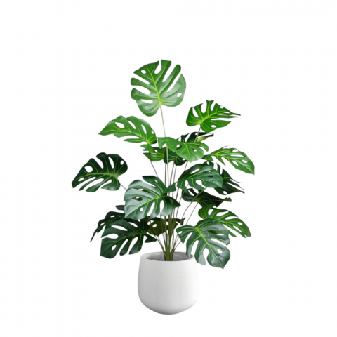 Home & Deco - planta-artificiala-monstera-fara-ghiveci-18-frunze-65-cm