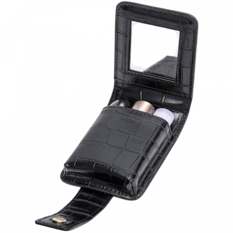 Portofele Femei - portfard-compact-din-piele-pentru-rujuri-cu-oglinda-si-inchidere-cu-capsa-elegan