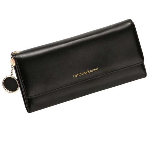 Portofele Femei - portofel-de-dama-premium-tip-plic-piele-pu-spatios-cu-multiple-compartimente-neg