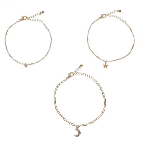 Bijuterii dama - set-3-bratari-dama-cu-strass-luna-stea-aurii