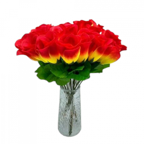 Home & Deco - set-30-trandafiri-matase-galben-rosu