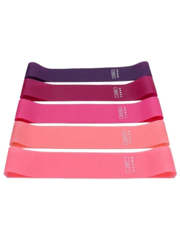 ACCESORII SPORTIVE - benzi-fitness-set-roz-gradient-rezistenta-tpe