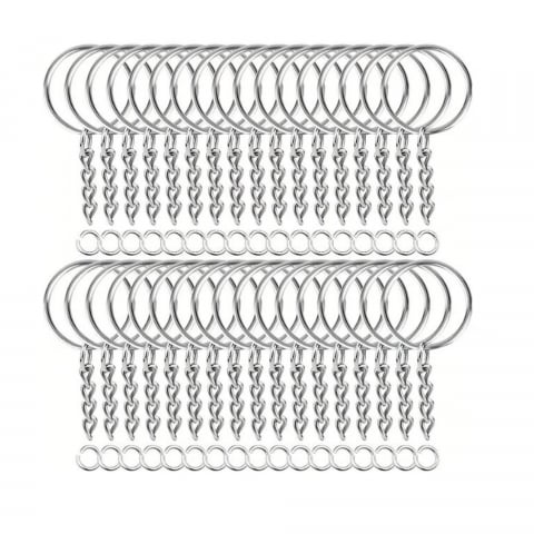 Brelocuri - set-50-inele-cu-lantisor-pentru-chei-d-25mm
