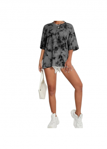 Tricouri dama - tricou-oversized-femei-sport-casual-gri-marime-xl