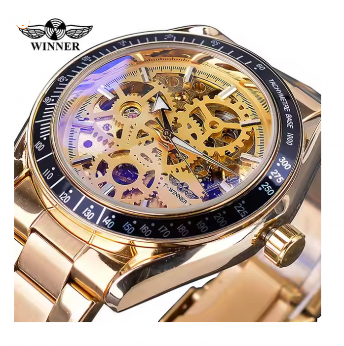 Ceas Luxury T-Winner, 5427,  Mecanic / Automat + Cutie , Geam Cristal Mineral / Hardlex BTG-WRG8152M4T1 [3]